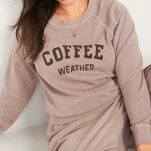 Vintage Style Cozy Soft-Washed Fleece Crew-Neck Sweatshirt Women's XS